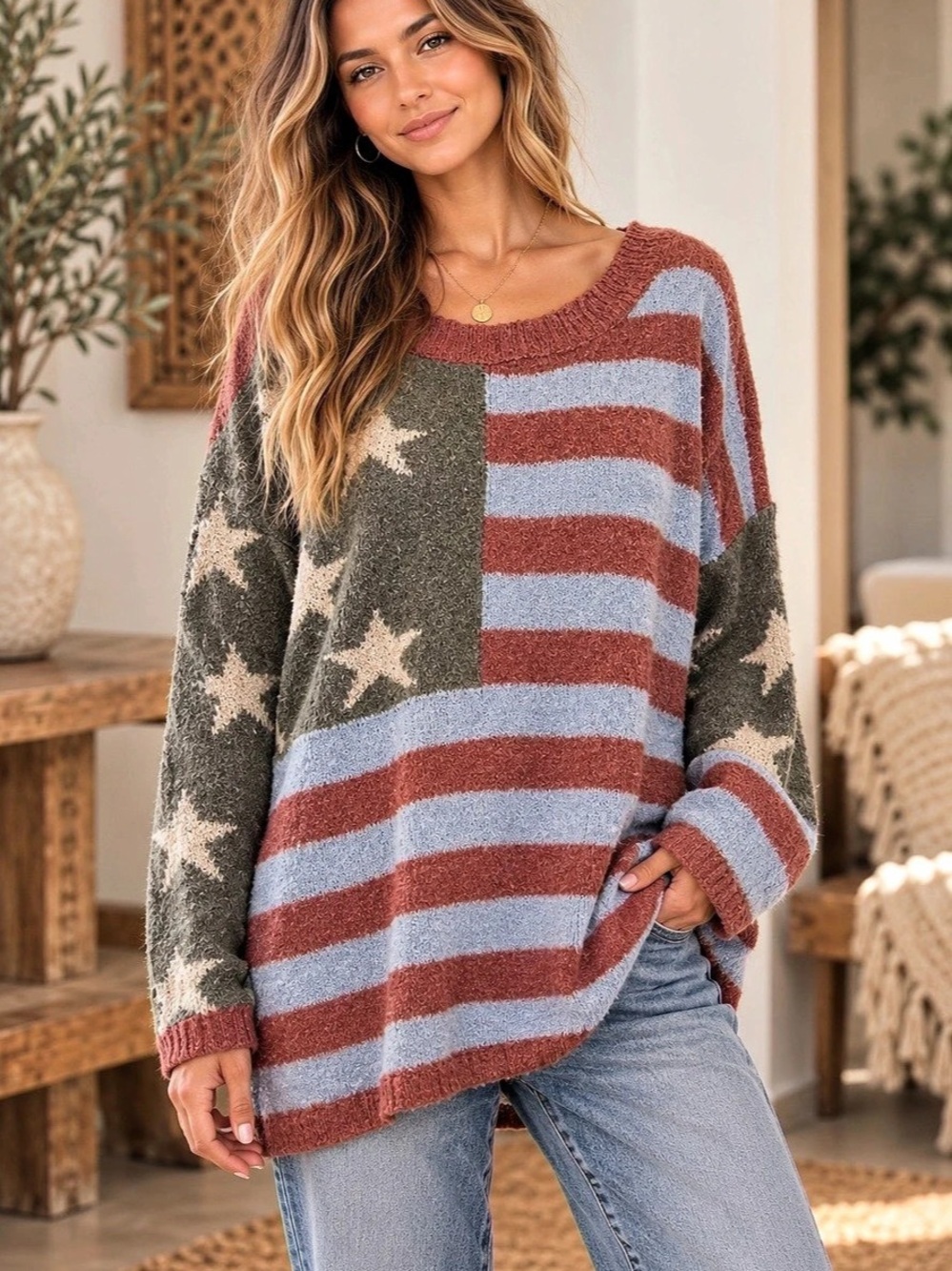 POL Flag Crew Neck Sweater (080878) 🇺🇸 ☀️